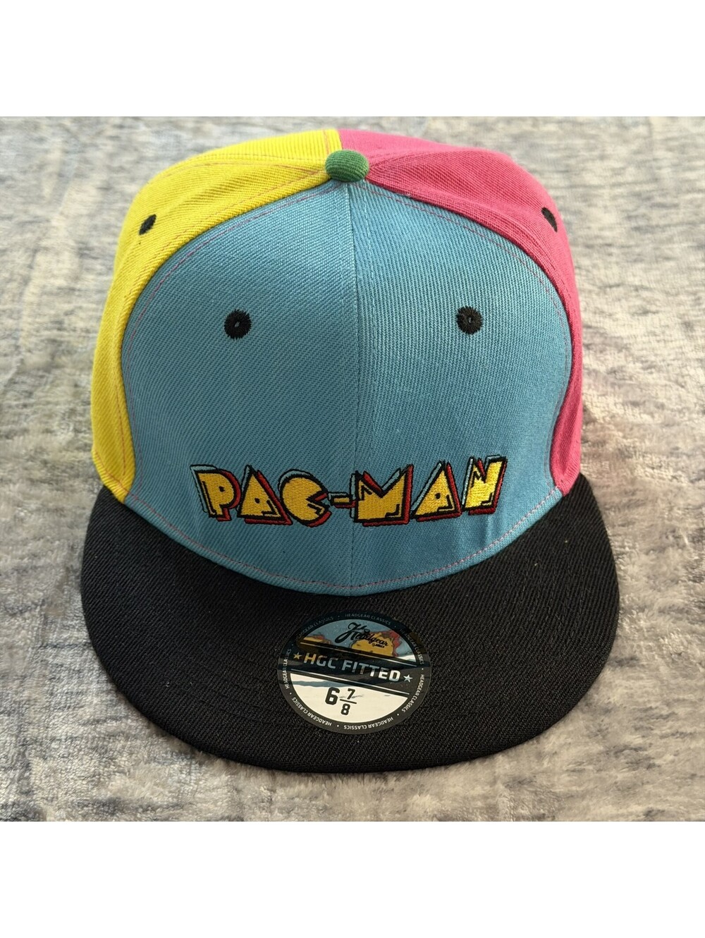 Headgear Classics Pac-Man 1980 Fitted Hat Cap Size 6 7/8 Multicolor Game Over